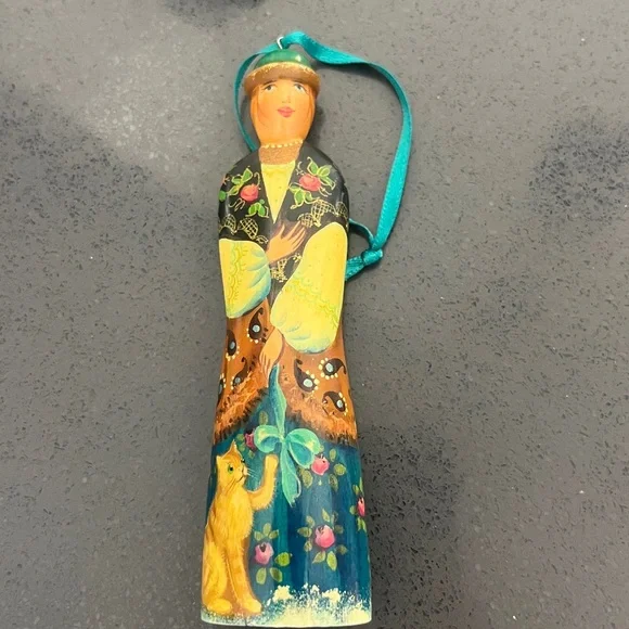 Vintage Wood Hand painted Russian Ornaments Nesting doll style - Picture 12 of 17